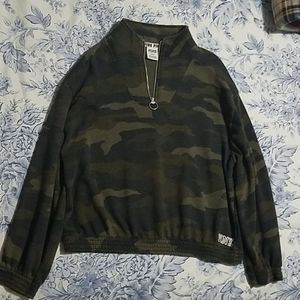 Pink camo quarter zip sweatshirt